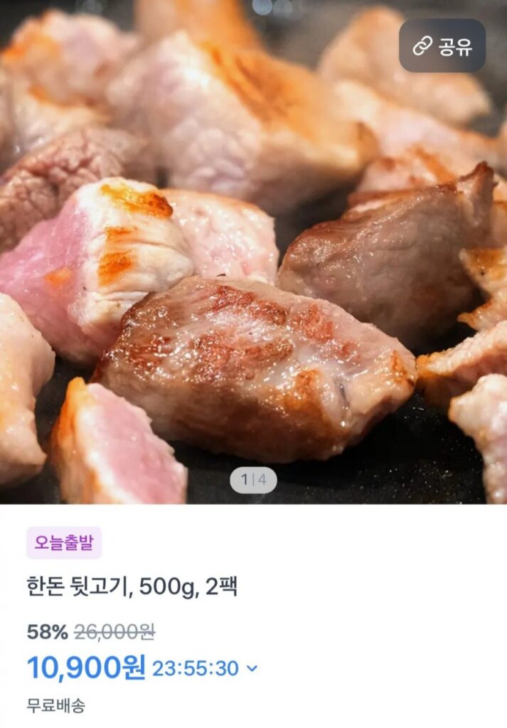 Thịt lợn Hàn Quốc 1+ các loại thịt lưng hầm nướng 500g 2 gói