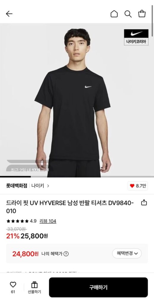 Áo thun ngắn tay Nike Dry Fit