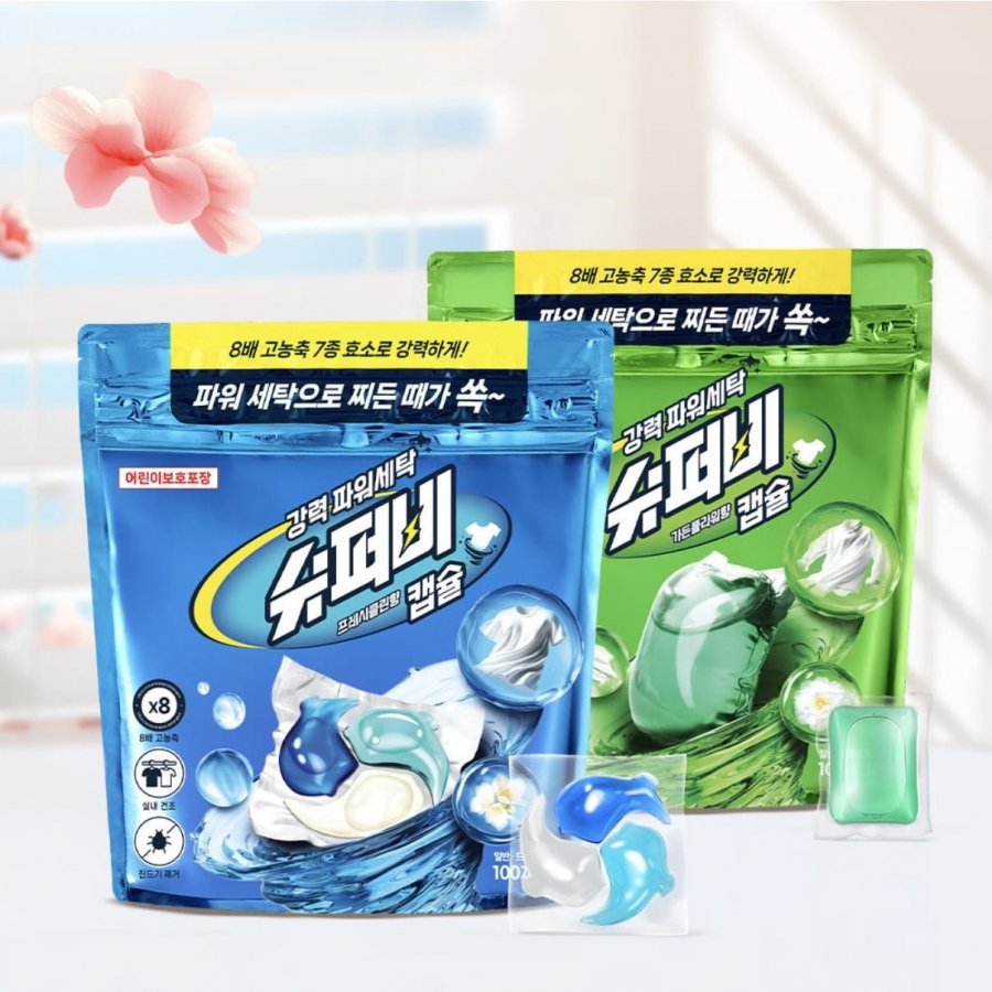 Bột giặt dạng viên Superbee 3in1 giặt mạnh, 100 gói