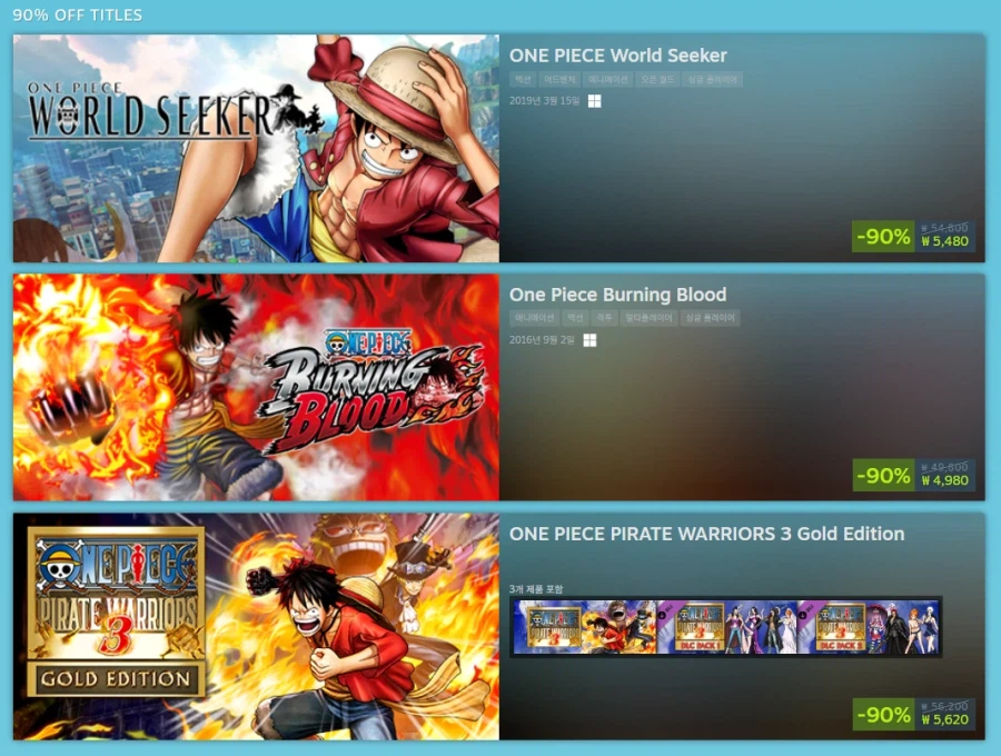 Giảm giá nhượng quyền thương mại One Piece GIẢM GIÁ lên tới -90%
