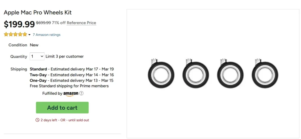 Bộ bánh xe Apple Mac Pro 4 bánh (Giá thường 99.900.000)