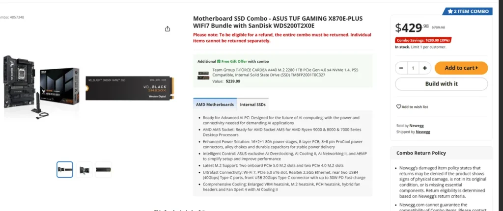 SSD ASUS TUF X870E + SN850X 2TB + TFORCE 1TB