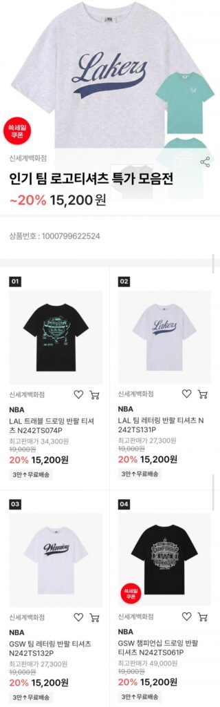 Áo thun ngắn tay in logo đội bóng nổi tiếng NBA