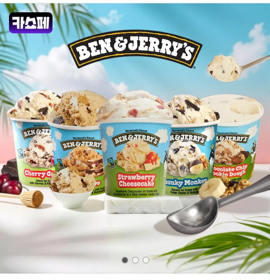 Ben & Jerry’s Pint 473ml 3 lon 11 loại kem cho bạn lựa chọn