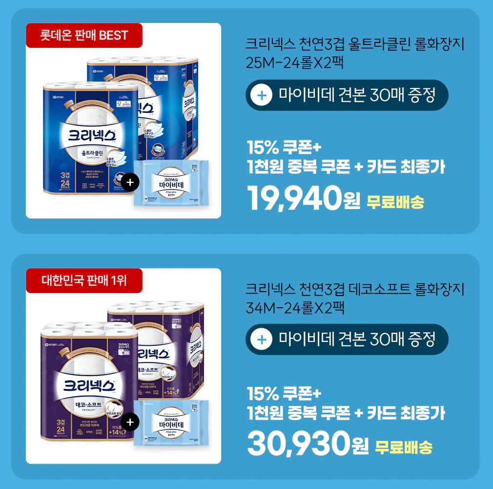 Giấy vệ sinh mềm & trang trí Kleenex 34M-24 Rolls