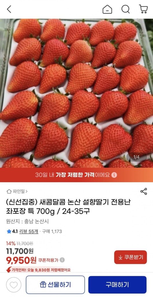 Nonsan Seolhyang Dâu Đặc Biệt 700g