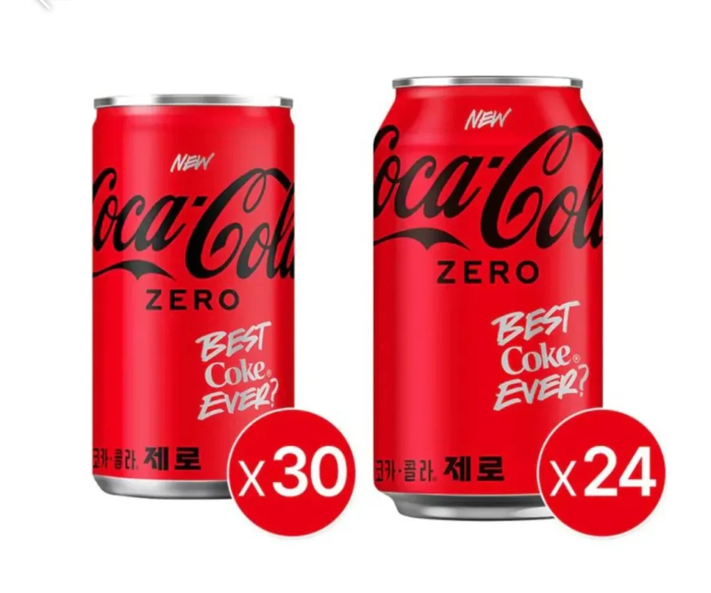 Coca-Cola Zero 350ml*24 gói + Coca-Cola Zero 190ml*30 gói