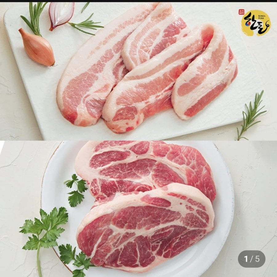 500g thịt ba chỉ + 500g cổ heo