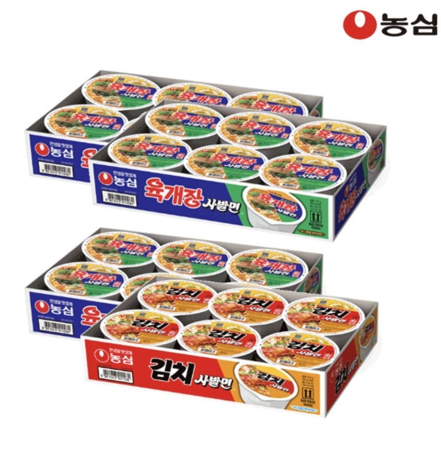 Nongshim Yuksa Kimsa Set 2 (Mì bát Yukgaejang 18 miếng + Mì bát Kimchi 6 miếng)