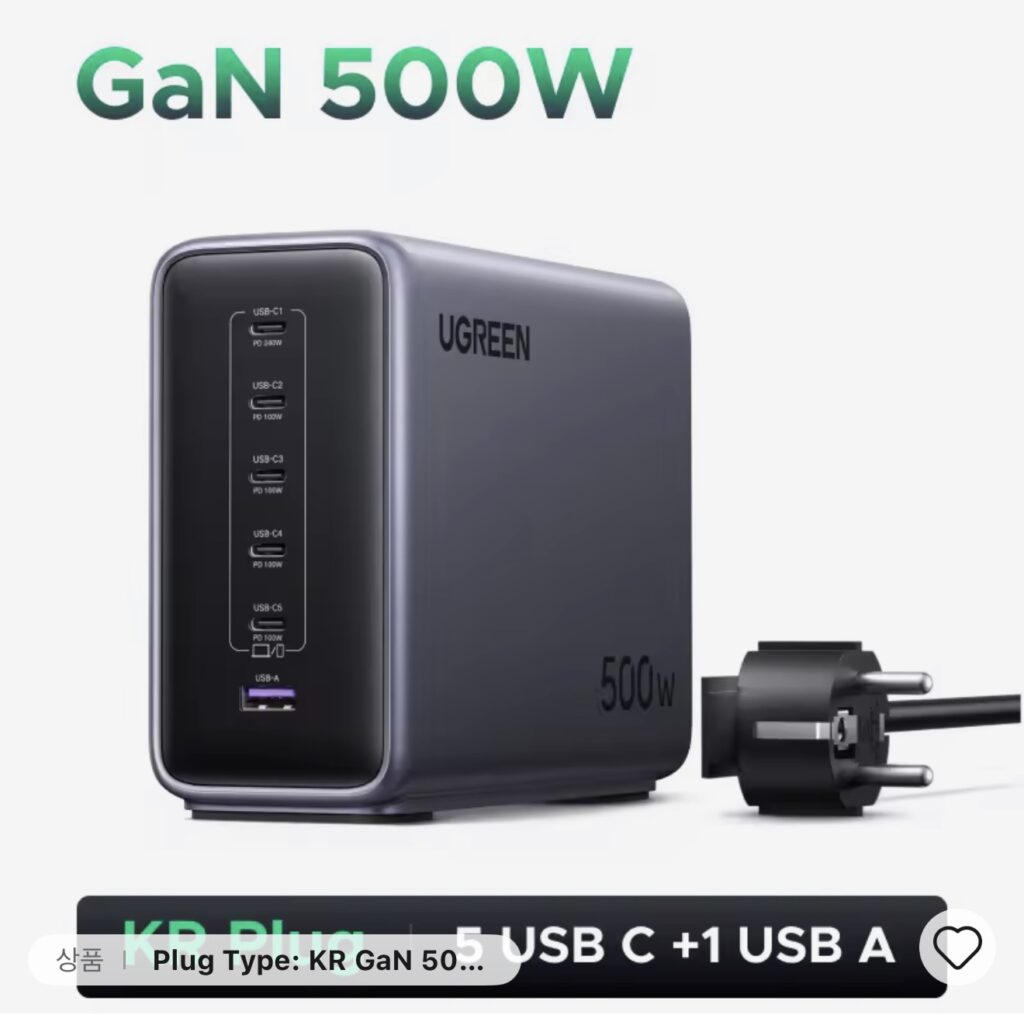 [Ali] Trạm sạc máy tính để bàn Ugreen Nexod 500W GaN 6 IN 1