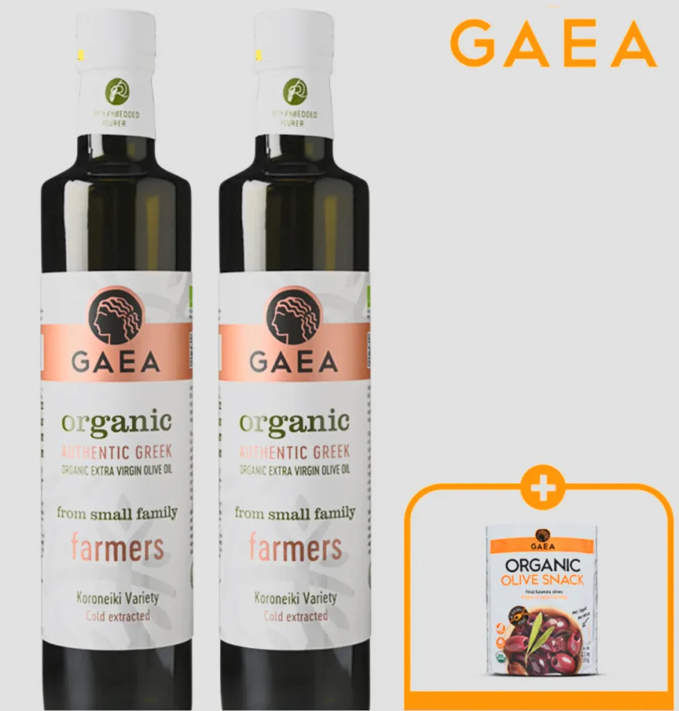 Gaia Organic Airlines nhập khẩu trực tiếp dầu ô liu hàm lượng cao polyphenol nguyên chất 500ml, 2 chiếc [Xuất xứ: Hy Lạp]
