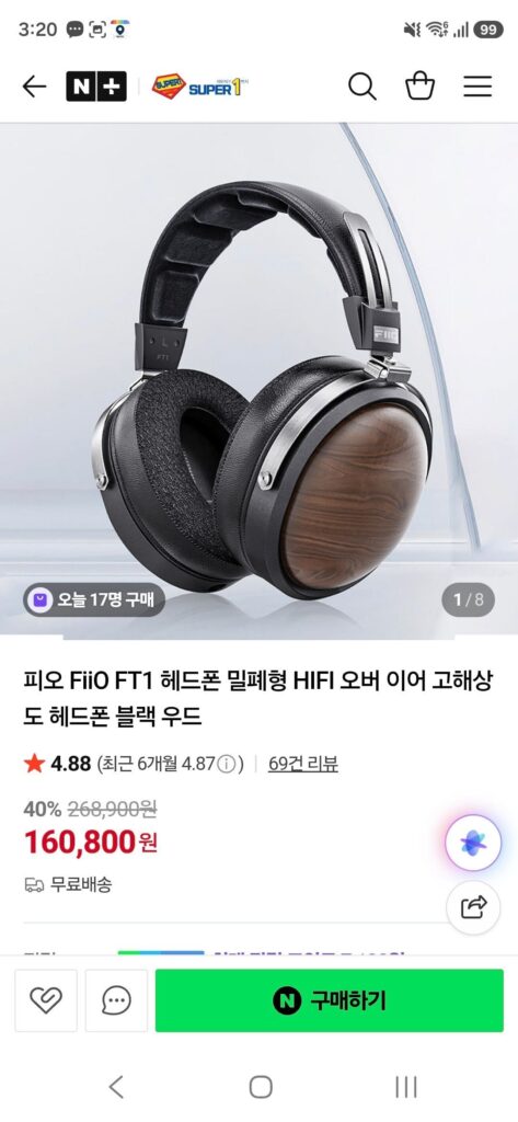 Tai nghe Fiio FT1 Closed Hifi Over-Ear Độ phân giải cao Tai nghe Blackwood