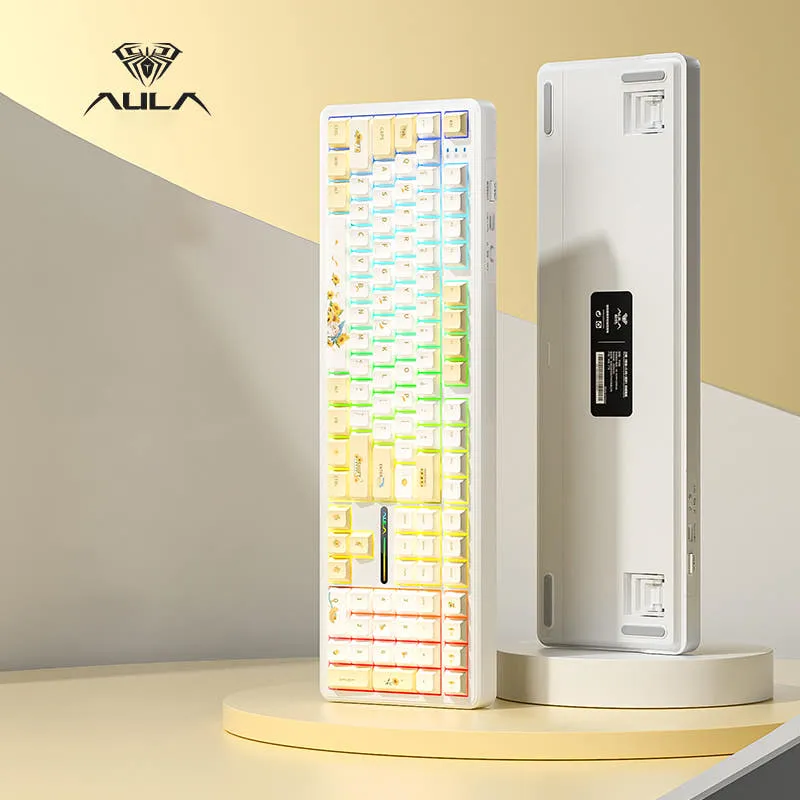 Bàn phím cơ có dây/không dây Aula Tarantula F108 Hướng Dương Trục Tiếng Ồn Thấp