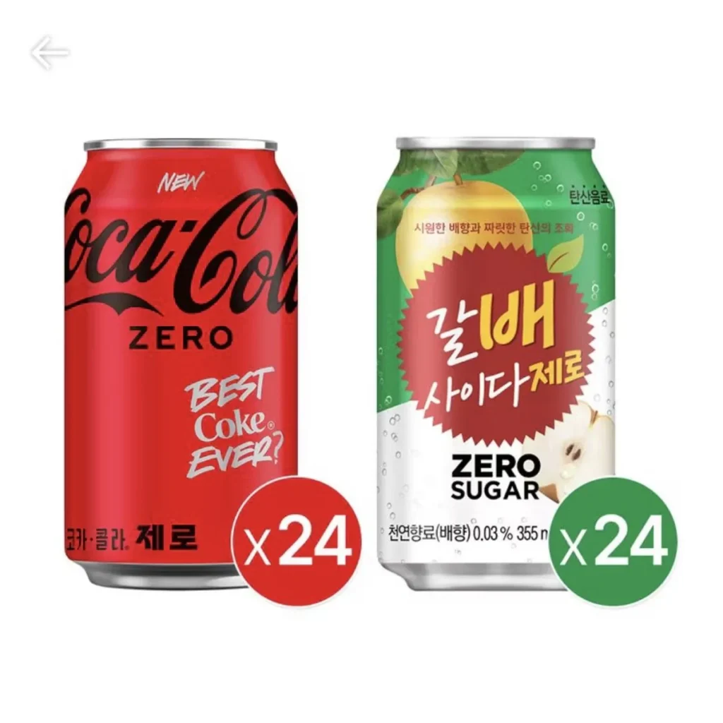 Coca-Cola Zero 350ml 24 gói + Galbae Cider Zero 355ml 24 gói_Giao hàng riêng