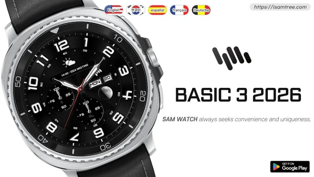 6 kiểu mặt Galaxy Watch SamWatch gọn gàng phù hợp với trang phục
