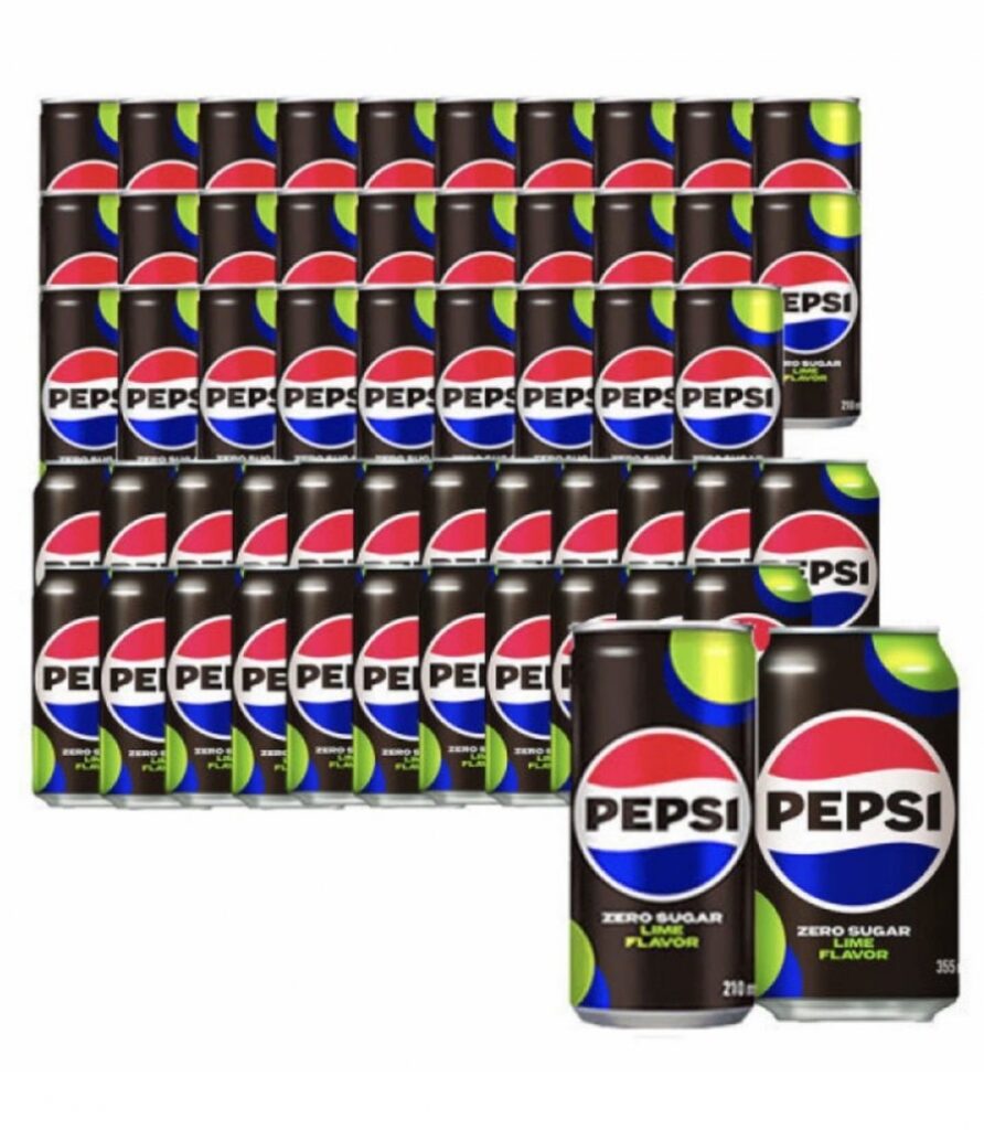 Pepsi Cola Zero Lime 210mlx30 lon + Pepsi Zero Lime 355ml 24 lon