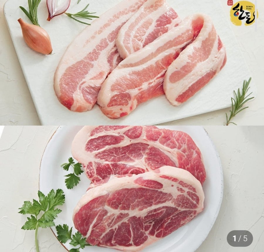 500g thịt ba chỉ + 500g cổ heo