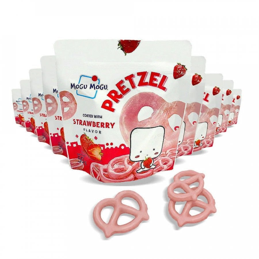 Mogumogu Strawberry Pretzel Vị Dâu 50g x 10