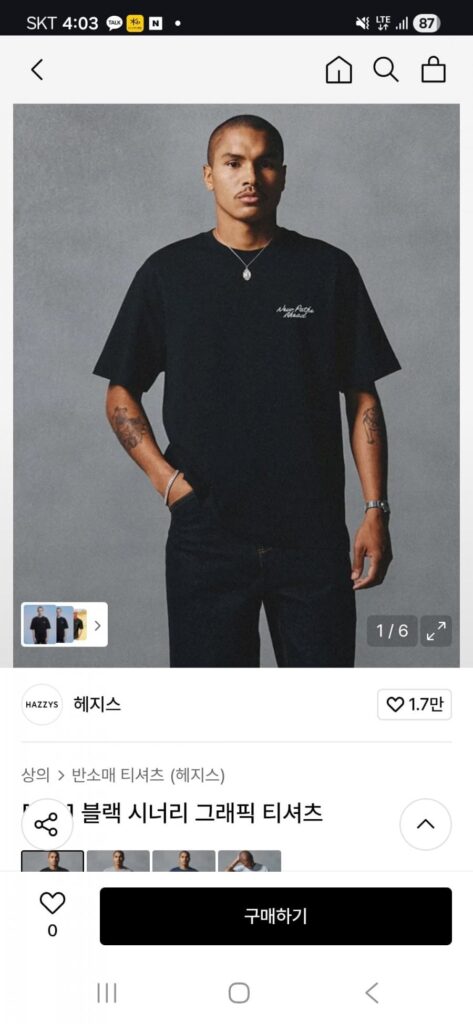 Áo thun ngắn tay họa tiết Hazzys HIS