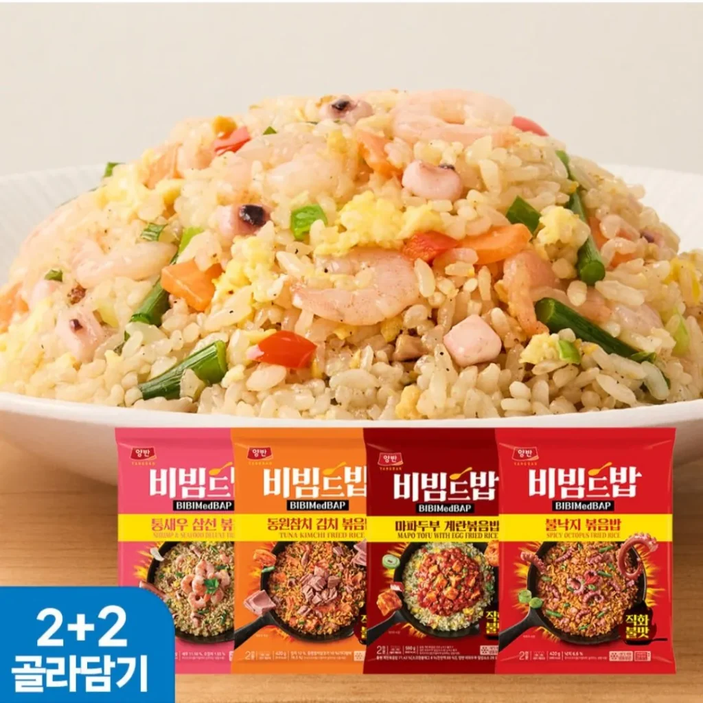 Dongwon Yangban Bibim Debab Tôm nguyên con và Cơm chiên đông lạnh Samseon 420g và 6 loại khác 2+2 Select