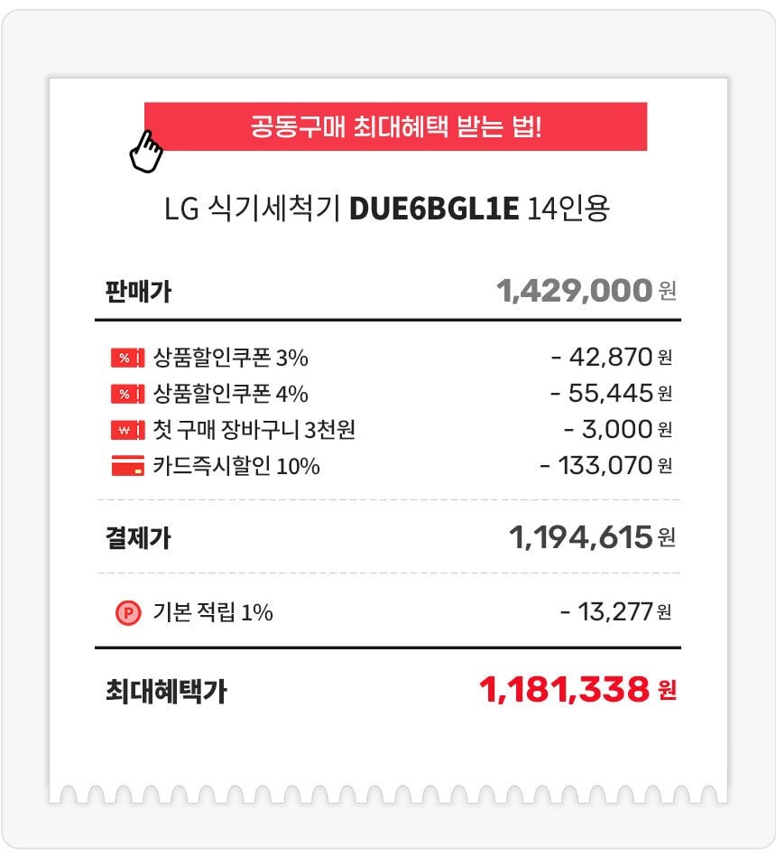 Máy rửa chén LG DUE6BGL1E 14 chỗ