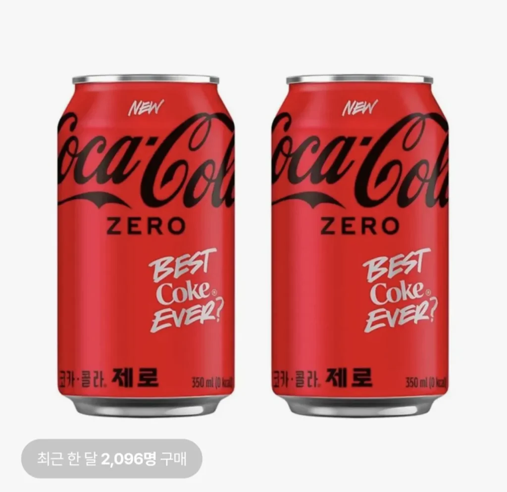 Coca-Cola Zero lon 350ml (24 gói)