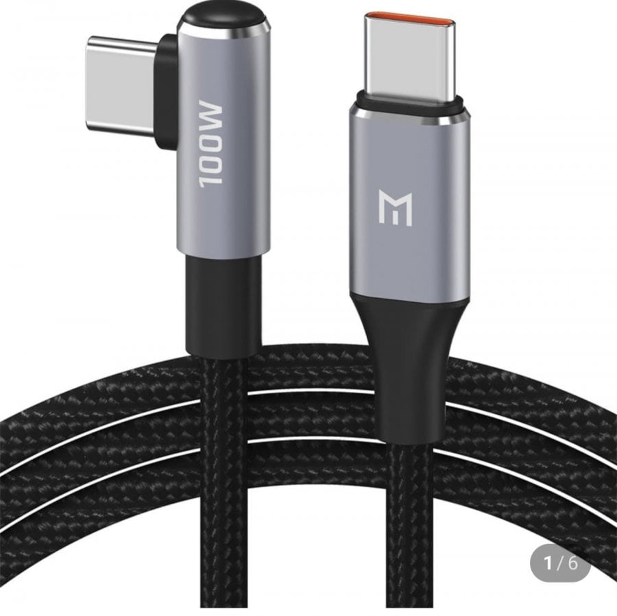 Cáp chữ L vải 100W loại C PD sạc cực nhanh 1.2M