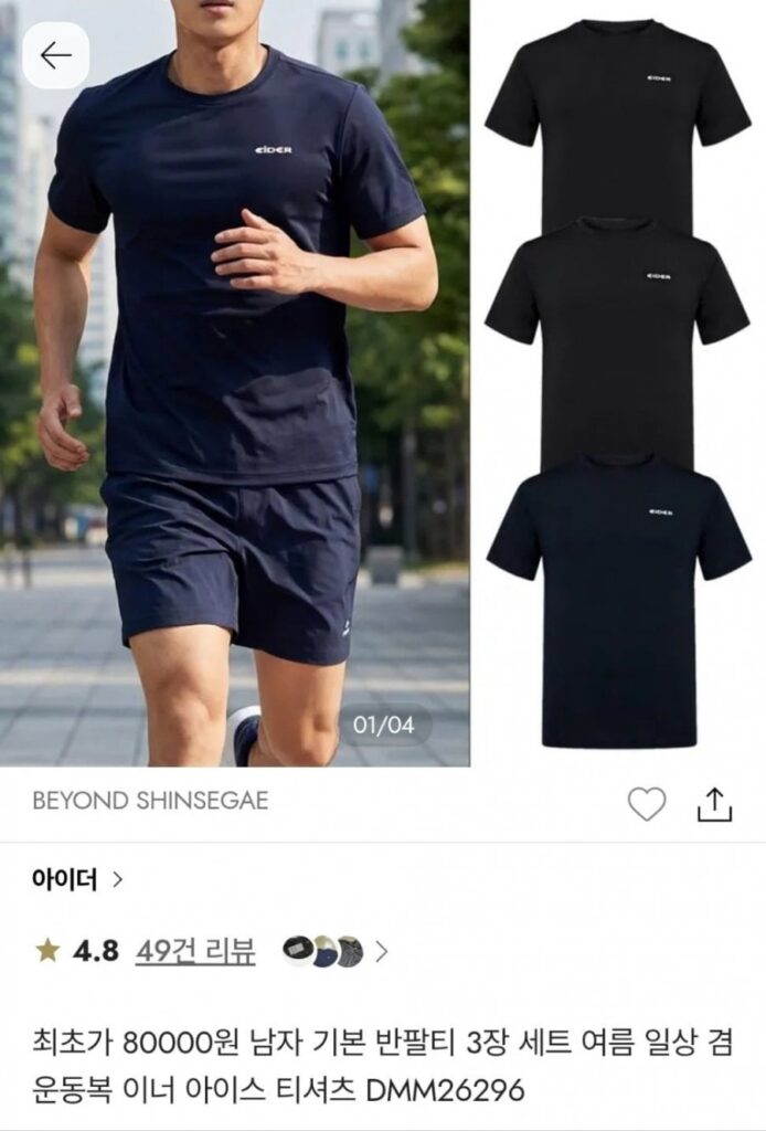 Áo thun nam ngắn tay cơ bản Eider (3 chiếc)