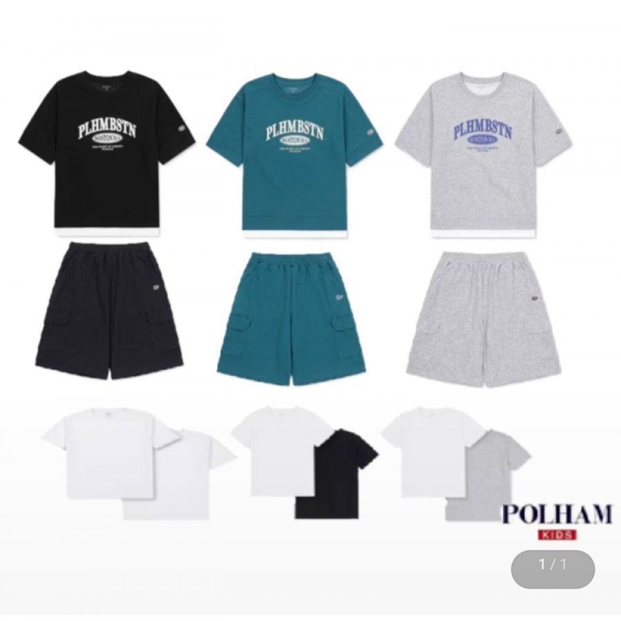 Bộ hai gói áo tay ngắn/quần ngắn/tay ngắn cho trẻ em Polham
