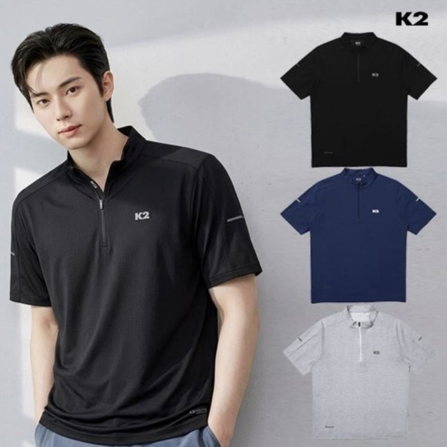 Áo thun ngắn tay có khóa kéo Hollytech K2