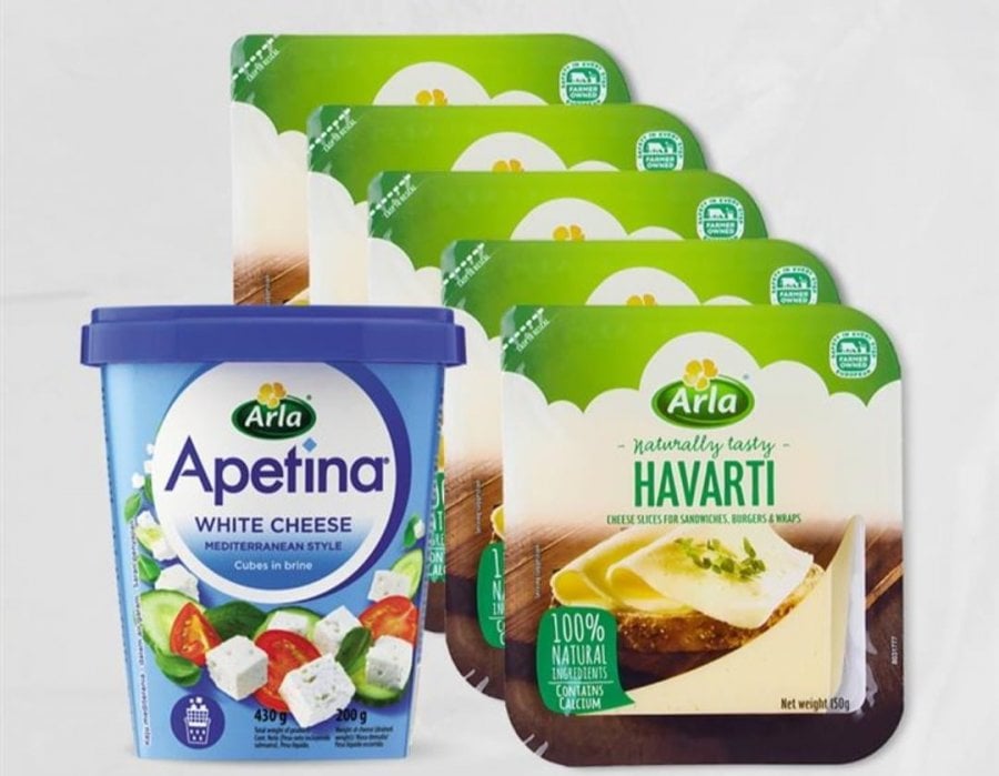 5 gói phô mai cắt lát Alla Havarti 150g + 1 Apetina 200g