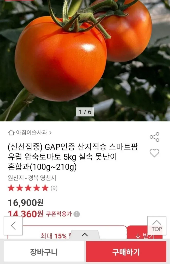 5kg cà chua chín Châu Âu