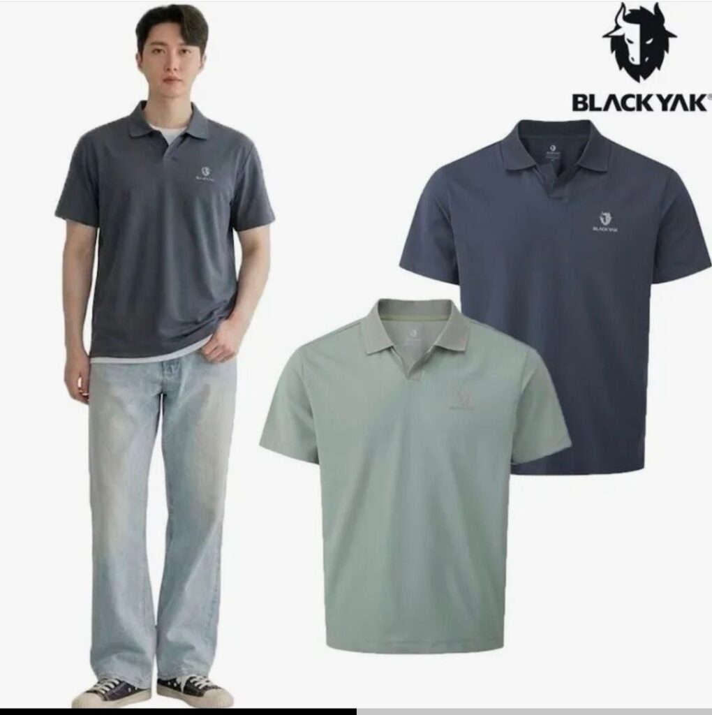 Áo thun tay caravan chức năng màu đen Yak