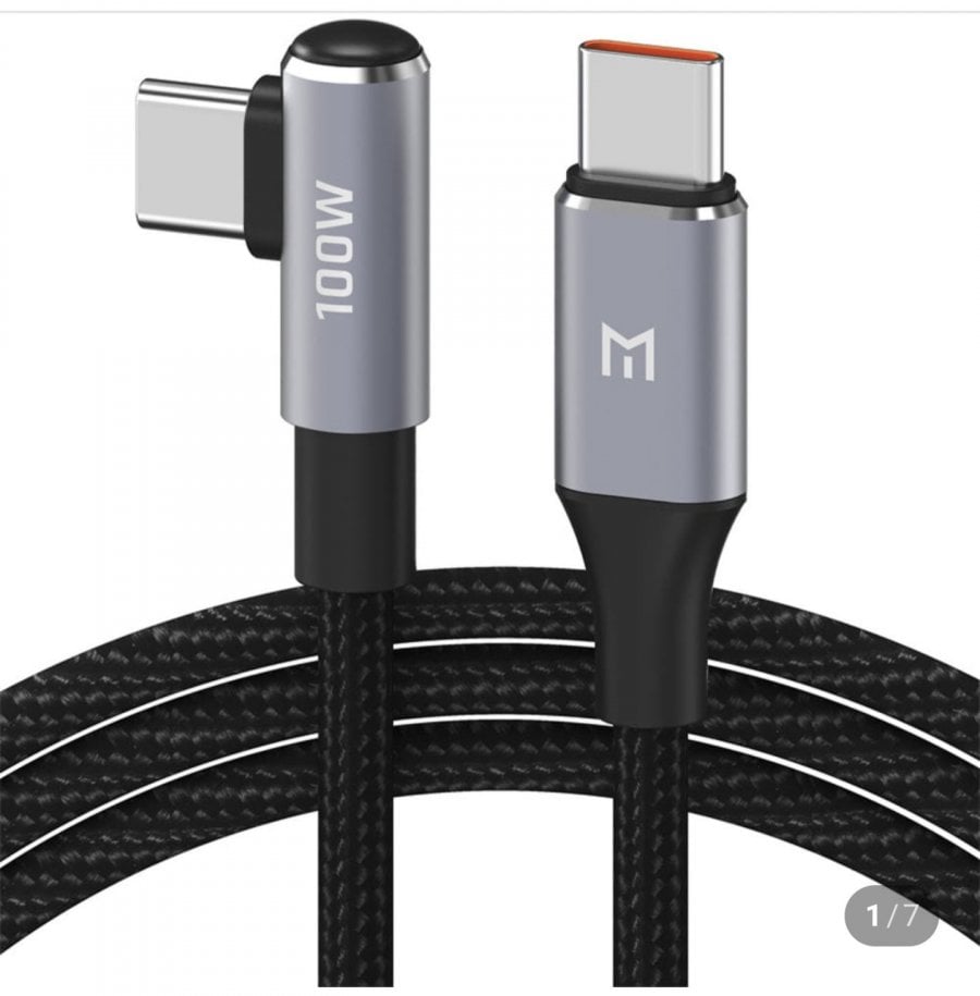 Cáp sạc cực nhanh 100W hình chữ L hình chữ C