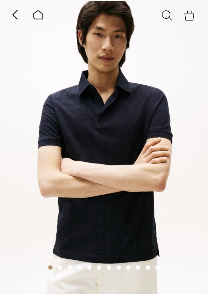 Áo sơ mi Polo họa tiết ô cửa sổ cho nam Tami