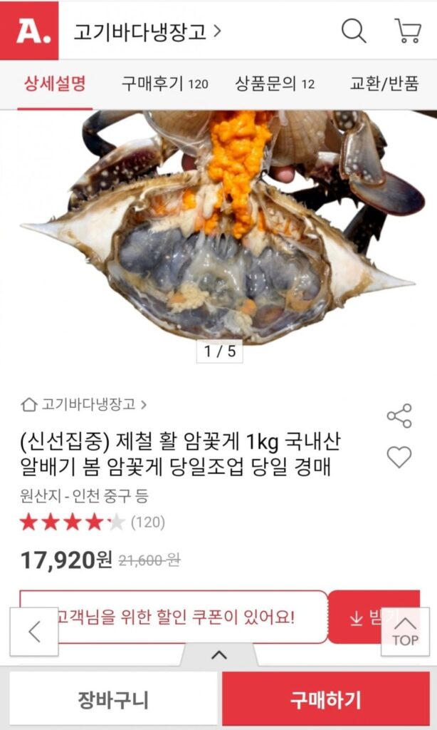 5~6 con cua cái sống theo mùa 1kg