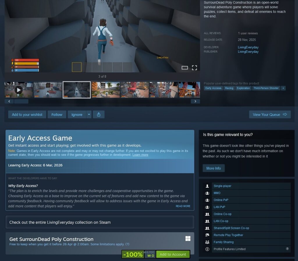 [Steam] SurrounDead Poly Xây dựng miễn phí