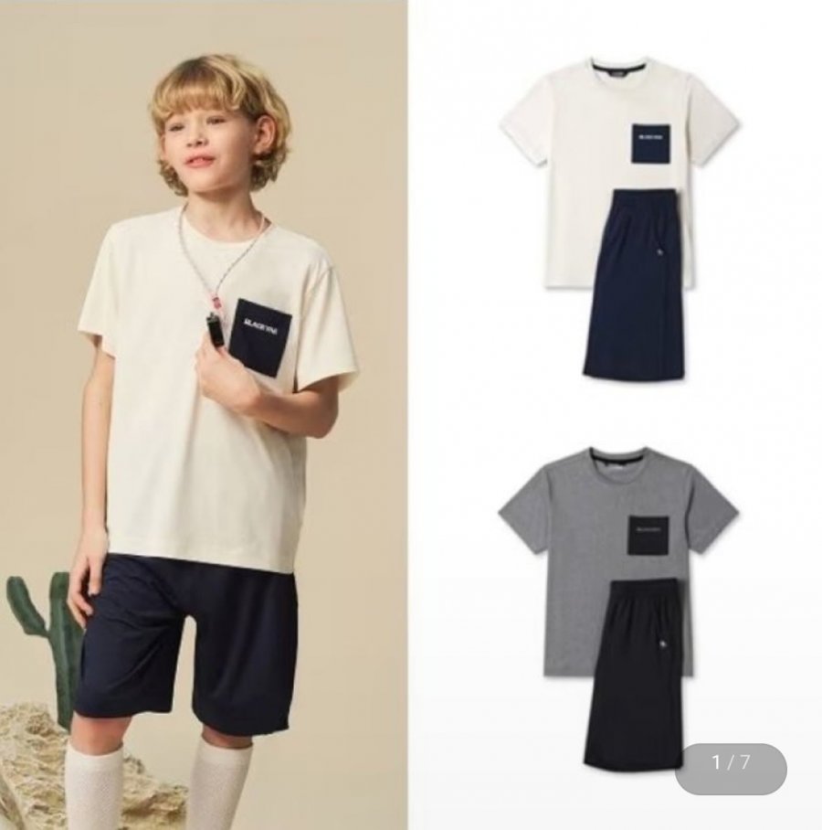 Bộ áo và quần ngắn tay có túi chức năng dành cho trẻ em Black Yak