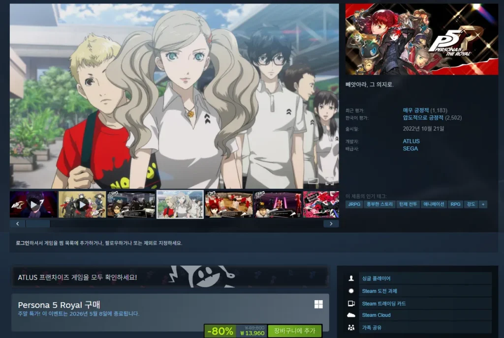 Persona 5 Lịch sử Hoàng gia (80%)