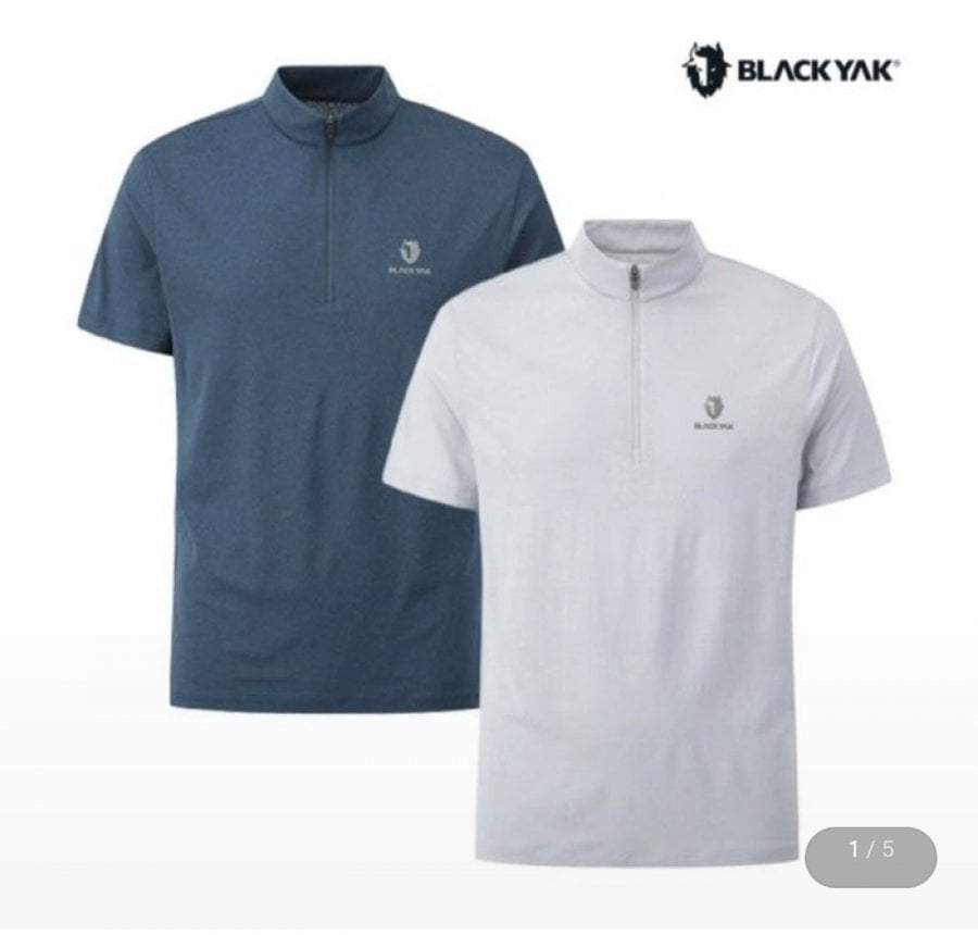 Áo thun ngắn tay có khóa kéo Jacquard dành cho nam giới của Yakquard màu đen