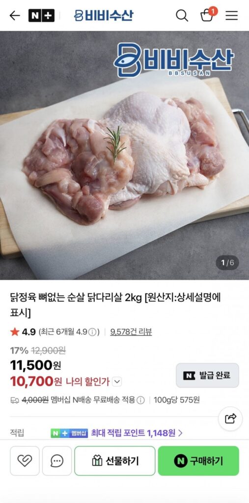 2kg thịt đùi gà