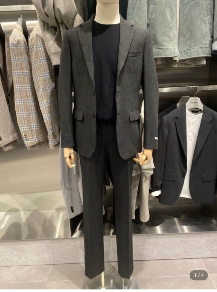 Geogia co giãn bốn mùa màu xám than hàng ngày bộ đồ ôm vừa vặn