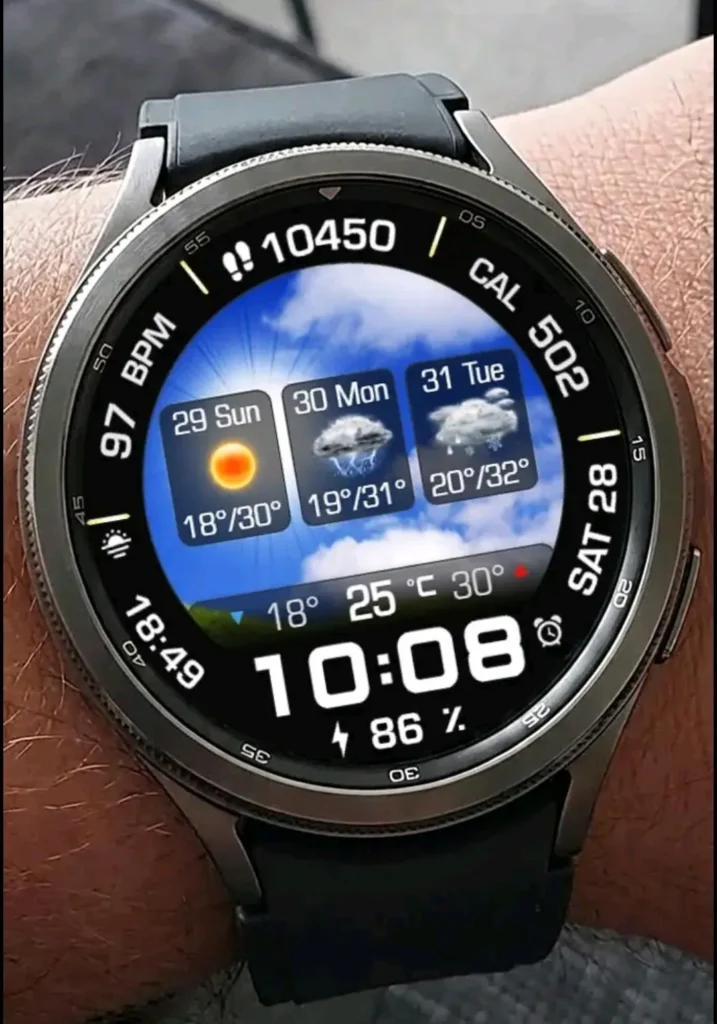 2 loại mặt đồng hồ Galaxy bao gồm cả hoạt hình thời tiết