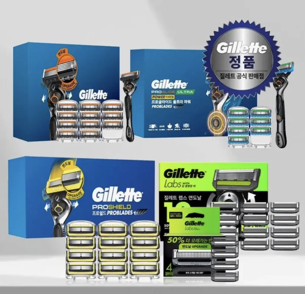Gillette ProShield 12 gói + dao cạo điện / Skintech 12 gói + dao cạo điện