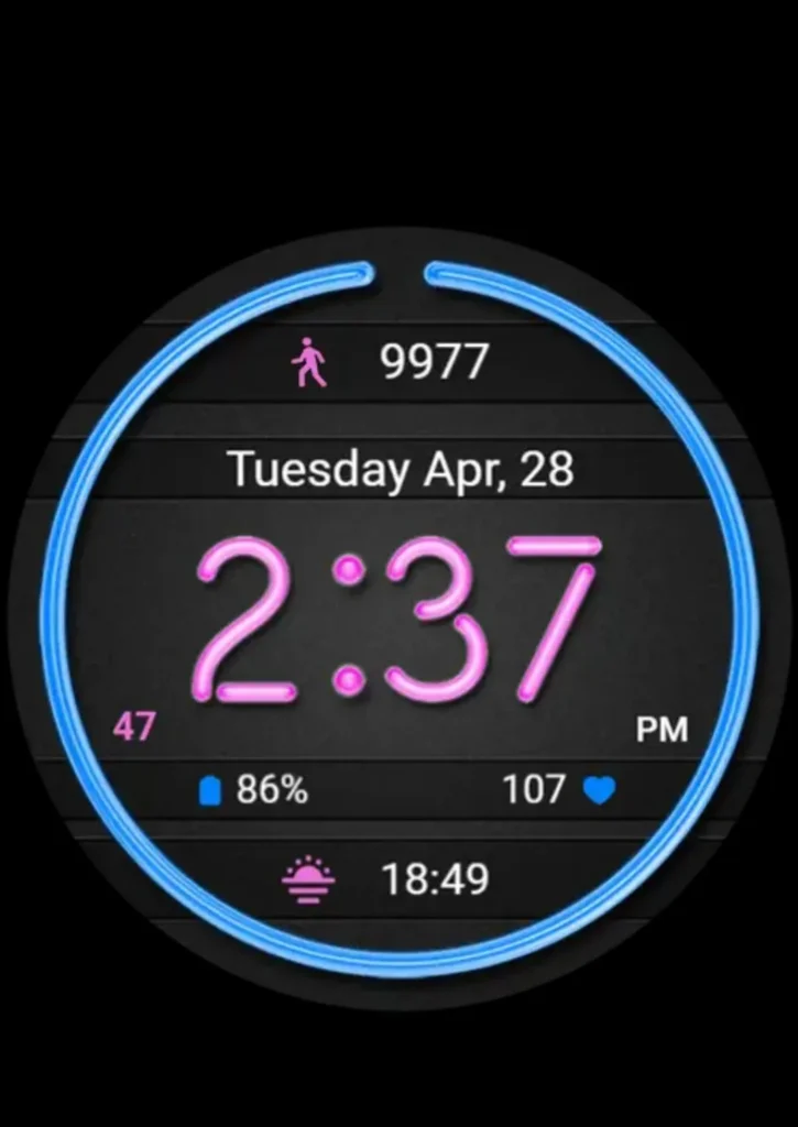 mặt đồng hồ đèn neon