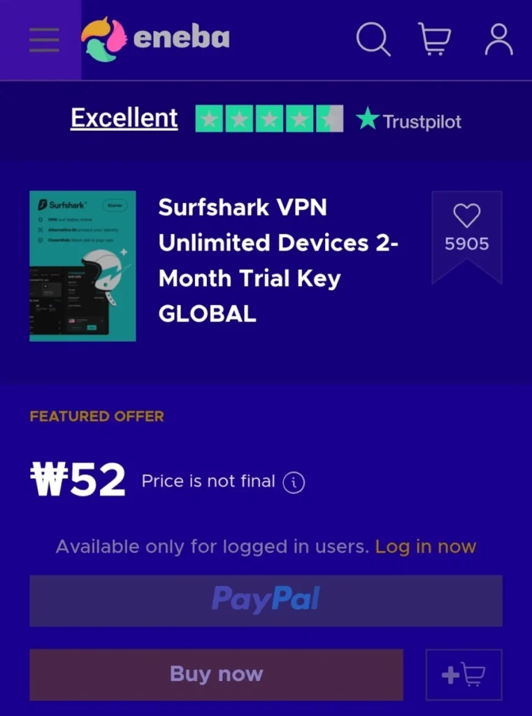 Surfshark VPN 2 tháng