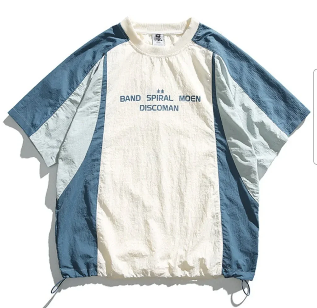 Áo thun ngắn tay anorak phối màu thời trang unisex