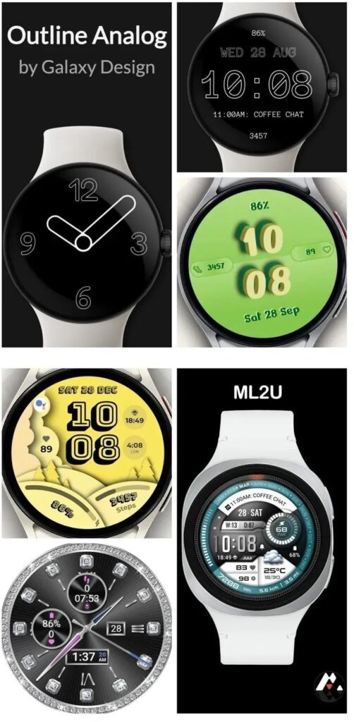 6 Mặt đồng hồ Galaxy miễn phí trong đó có Mặt đồng hồ tối thiểu 3