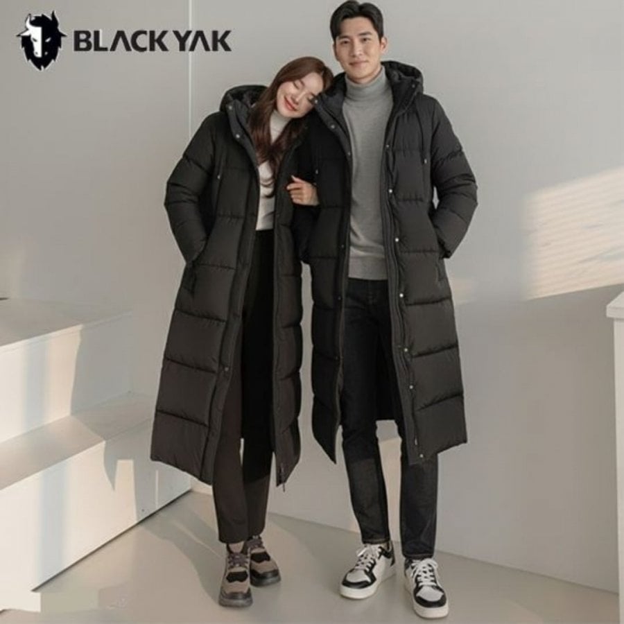 Áo khoác dài yak màu đen đảo ngược mùa L Mont