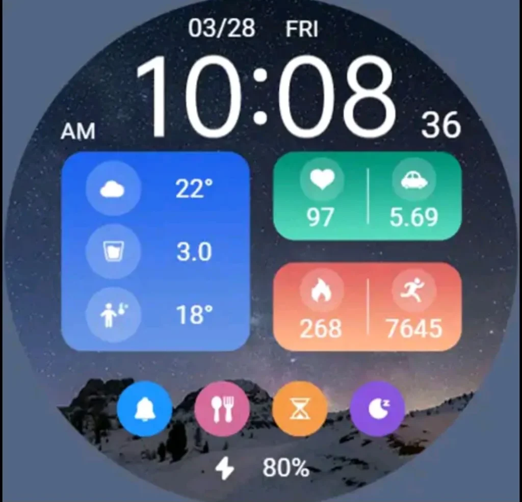 Mặt đồng hồ StarryNightWidget